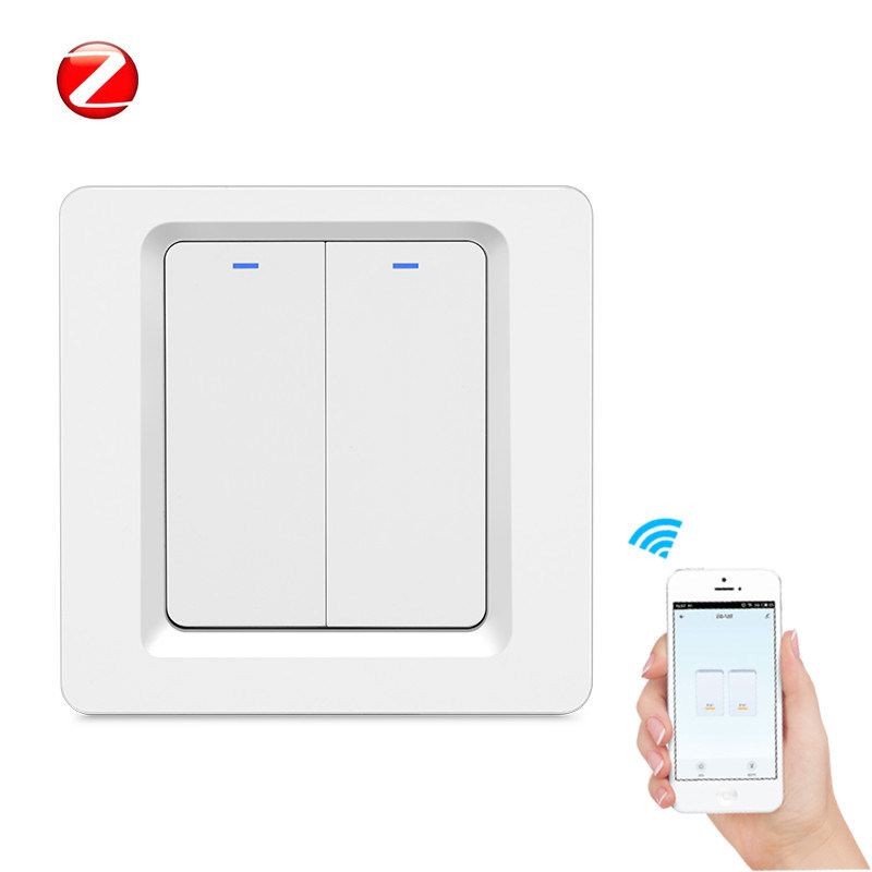 60Hz 1 Gang Smart Light Switch 2.4G bgn 1 Gang Push Button voice control